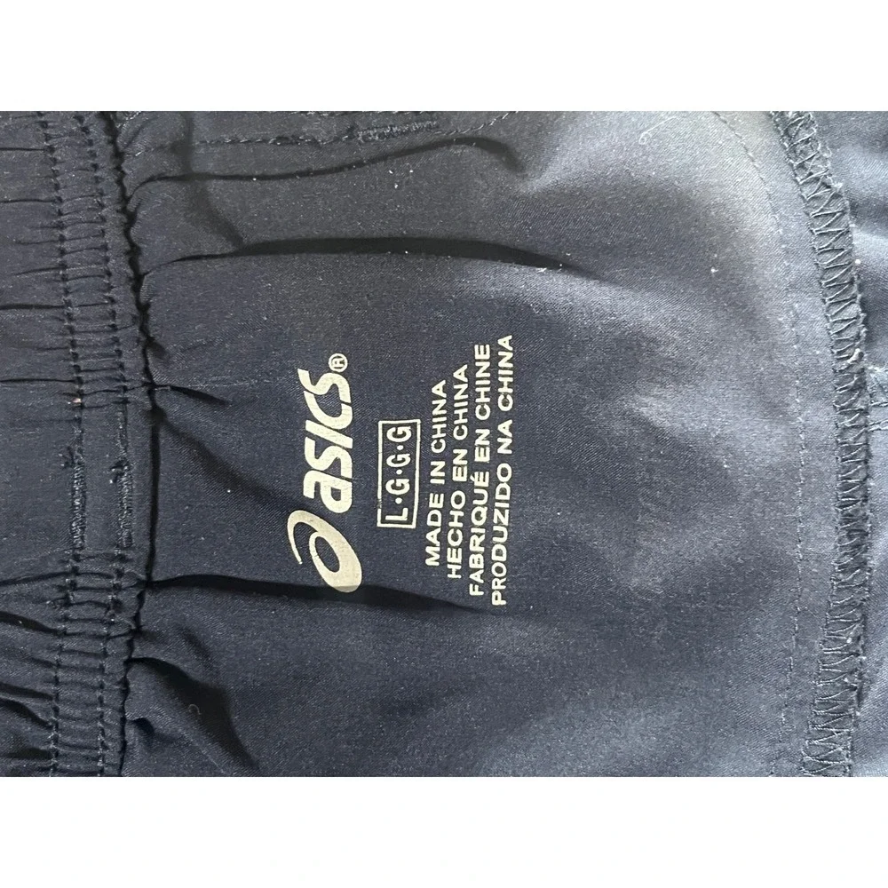 Asics Running Shorts Mens Large Reflective Stripes Navy Blue 2782